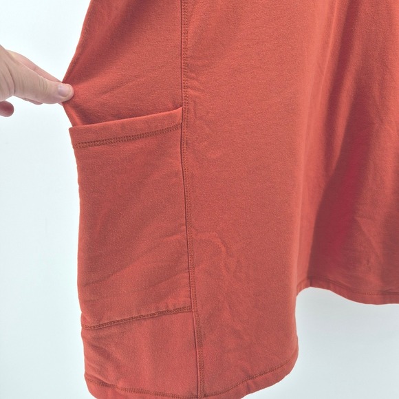 Susan Graver Orange V Neck Ruched Sleeve Sweatshirt Tunic Top Sz 2X Cozy Lounge - Picture 6 of 11